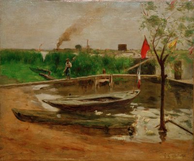 Boat Shed Near Porte Marly by Gustave Caillebotte